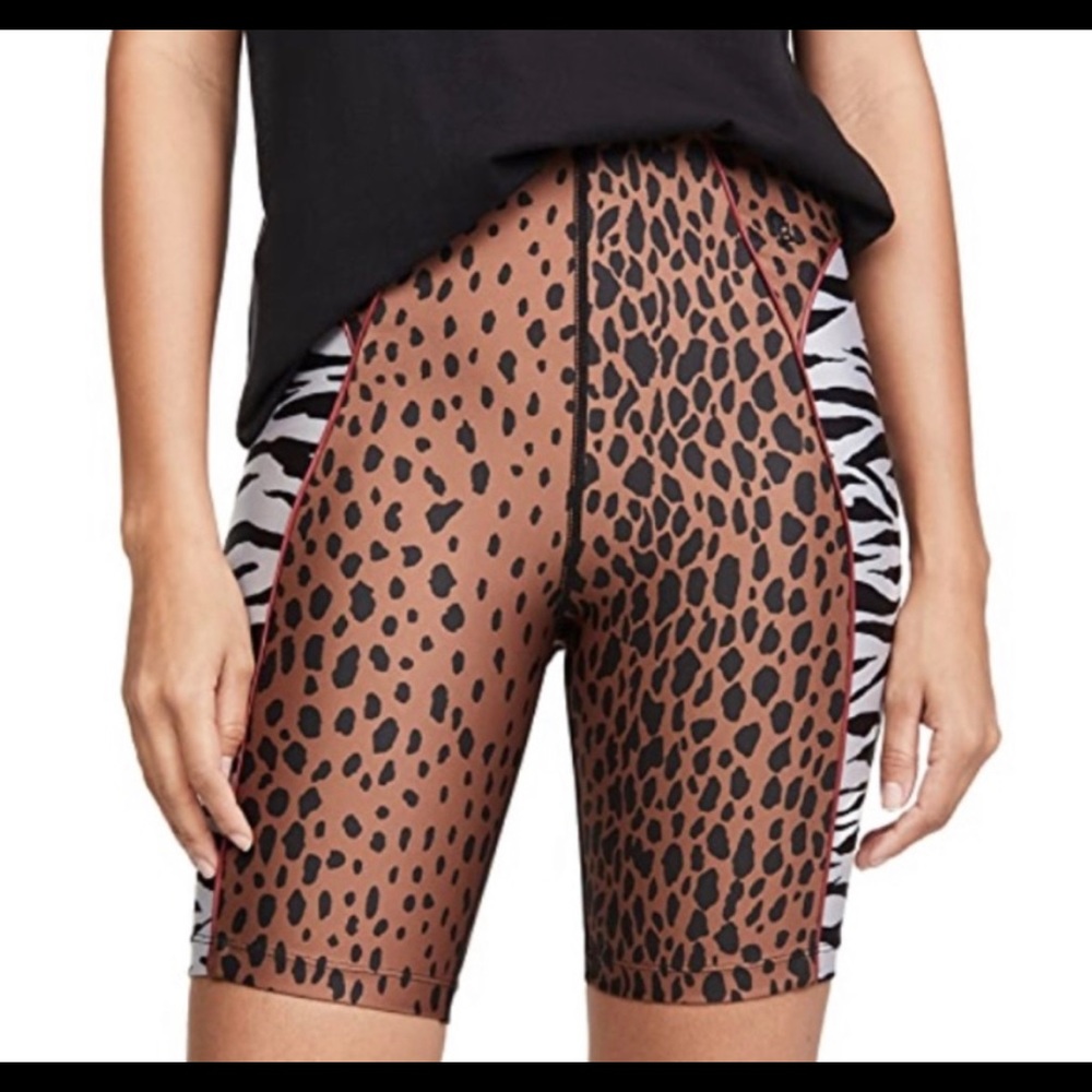 Good American Mixed Animal Print Biker Shorts size 0